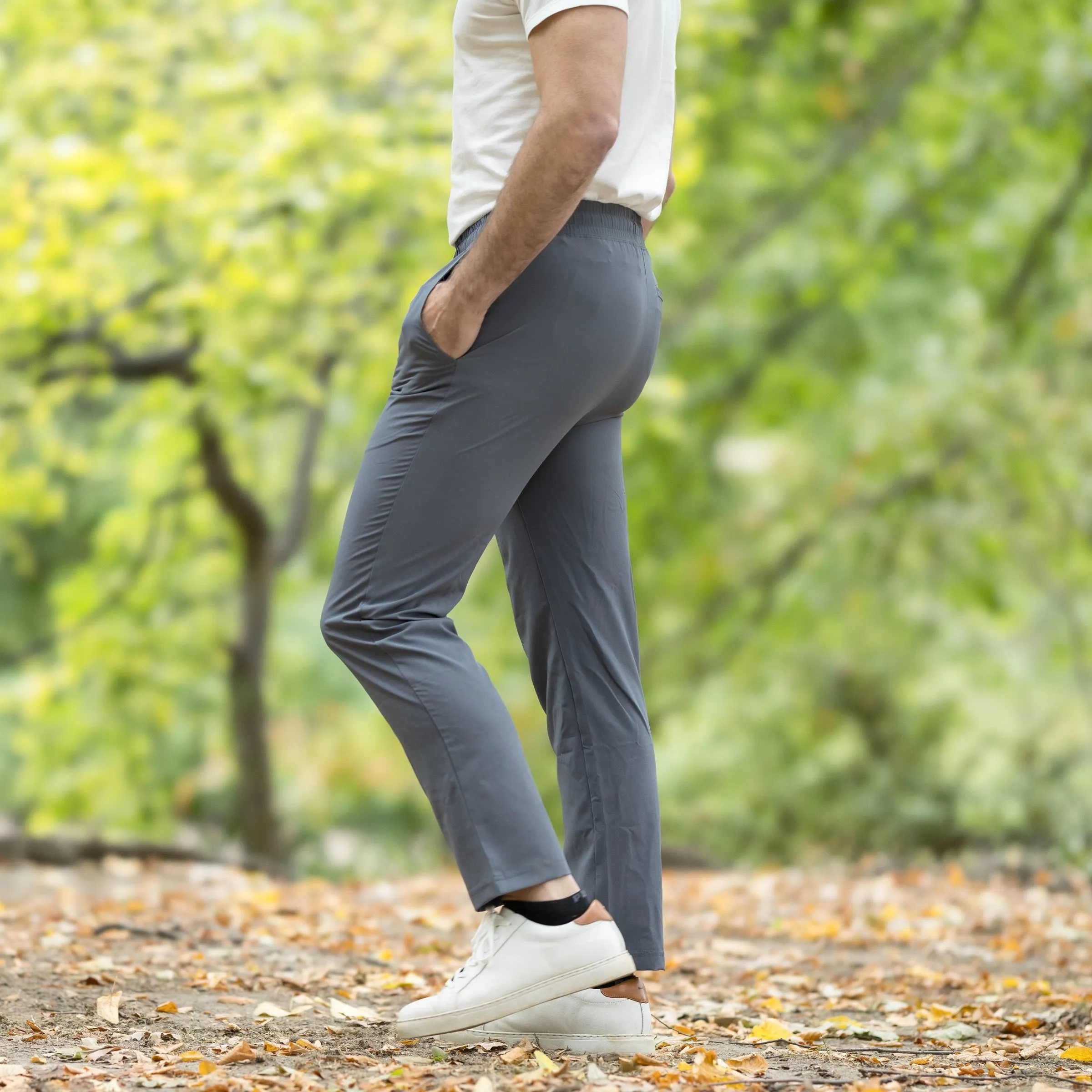 New! Men's Adaptive Elastic Waist Track Pants in Black