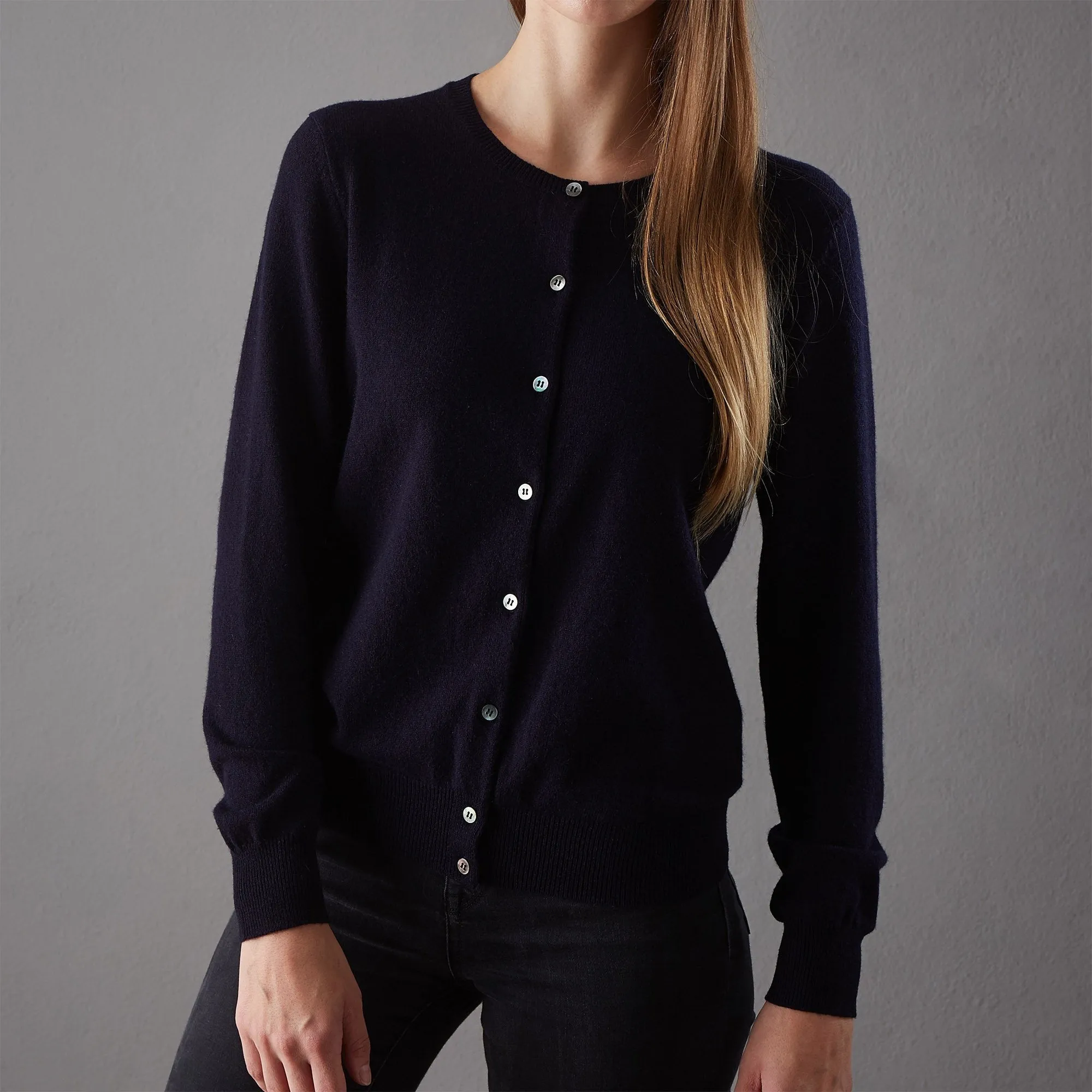 Nora Cashmere Cardigan [Midnight blue]