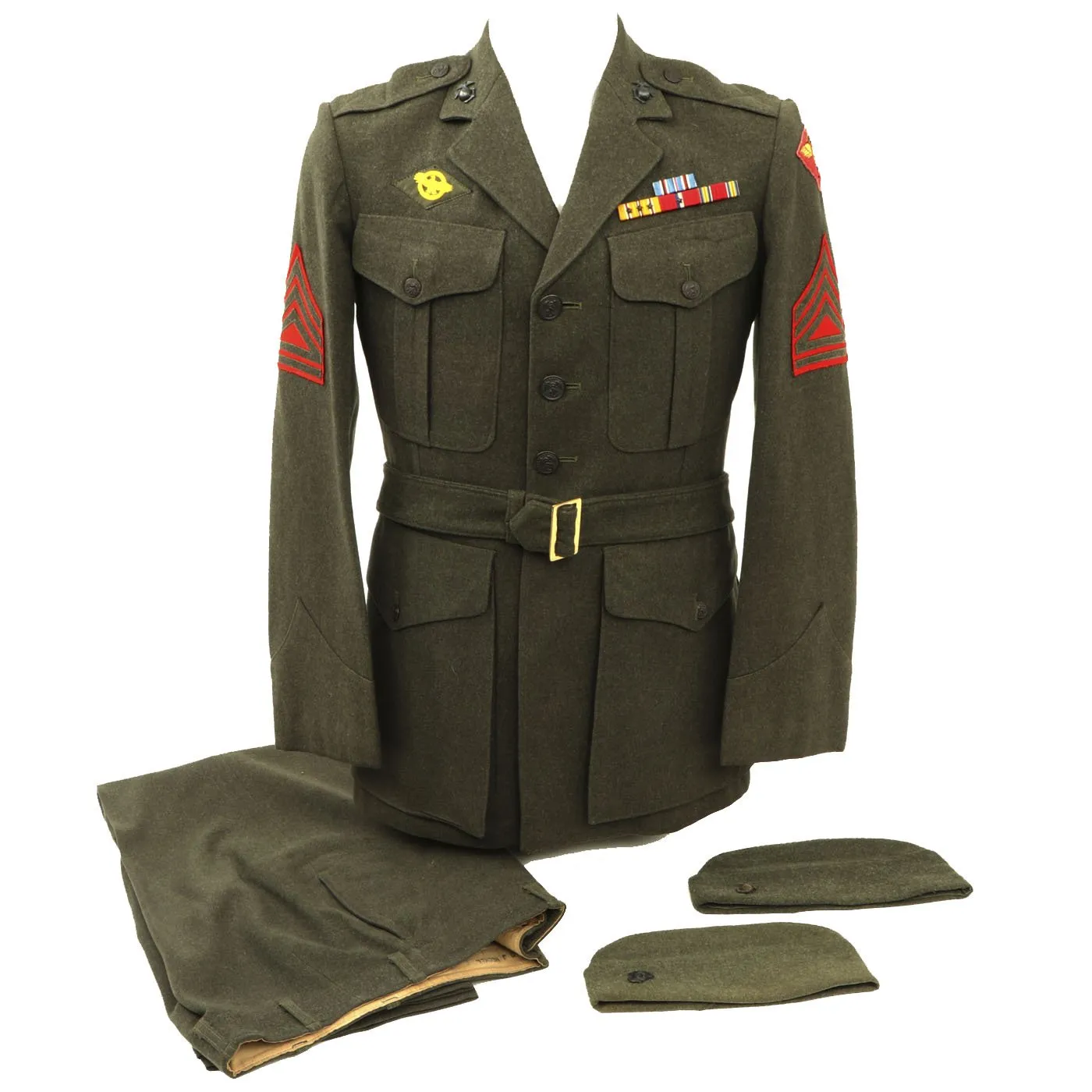 Original U.S. WWII USMC Named 4th Marine Aircraft Wing Uniform - Sergeant David Meckel