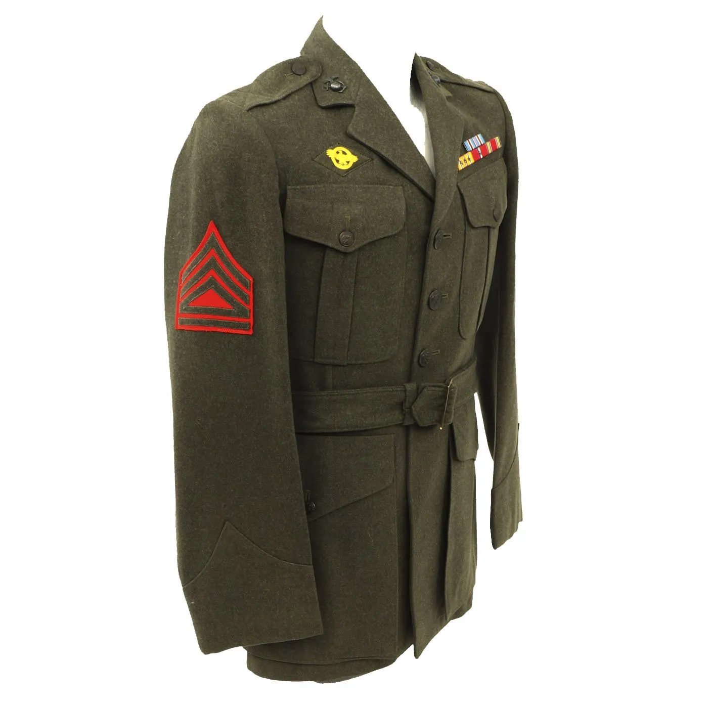 Original U.S. WWII USMC Named 4th Marine Aircraft Wing Uniform - Sergeant David Meckel