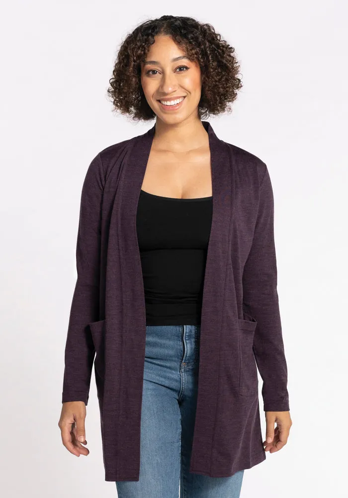 Paisley Cardigan - Deep Plum