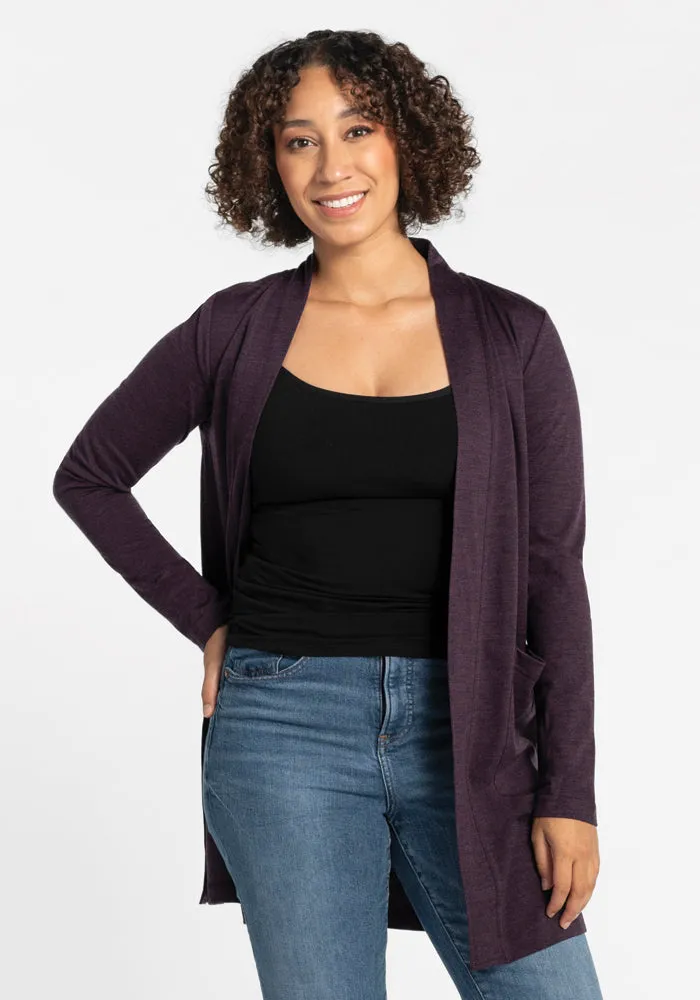 Paisley Cardigan - Deep Plum