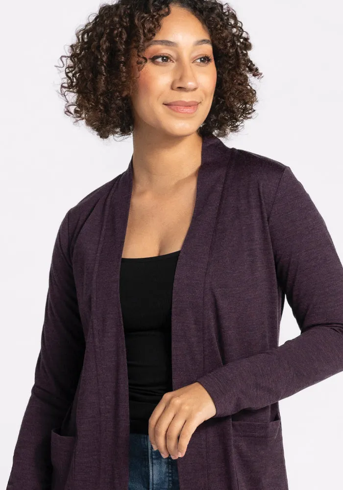 Paisley Cardigan - Deep Plum