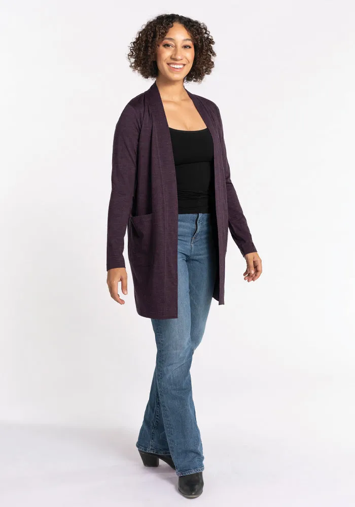 Paisley Cardigan - Deep Plum