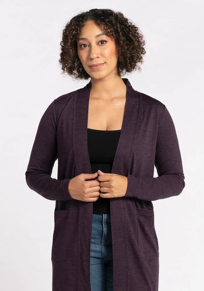 Paisley Cardigan - Deep Plum