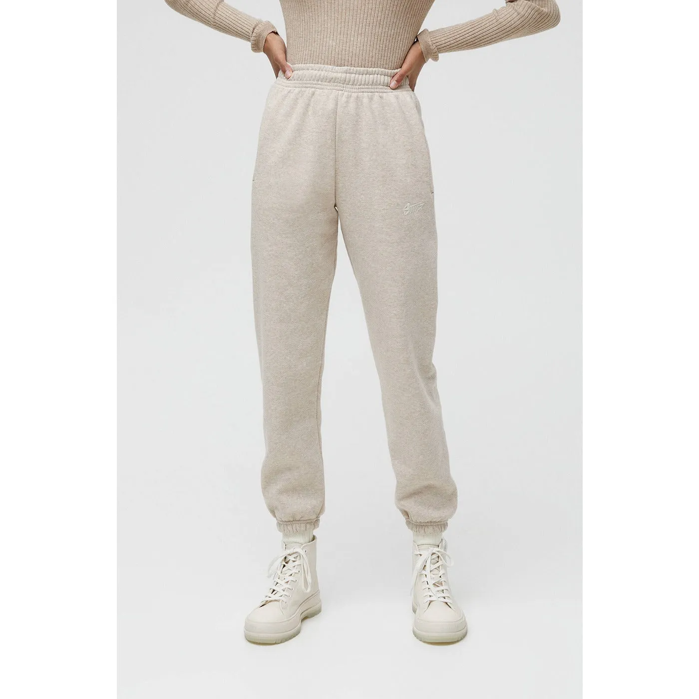 PB Embroidered STWD Beige sweatpants