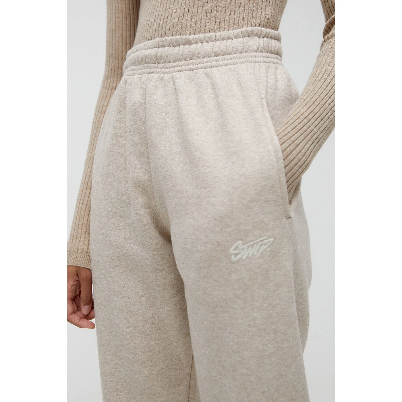 PB Embroidered STWD Beige sweatpants