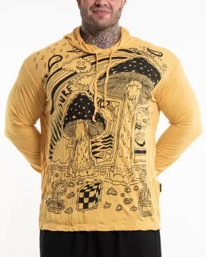 Plus Size Unisex Magic Mushroom Hoodie in Yellow