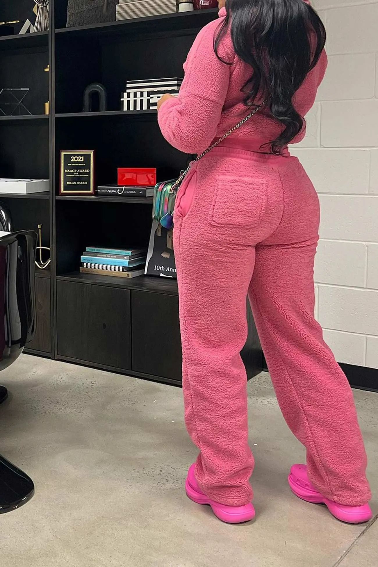 Plush Hoodie Pants Suits