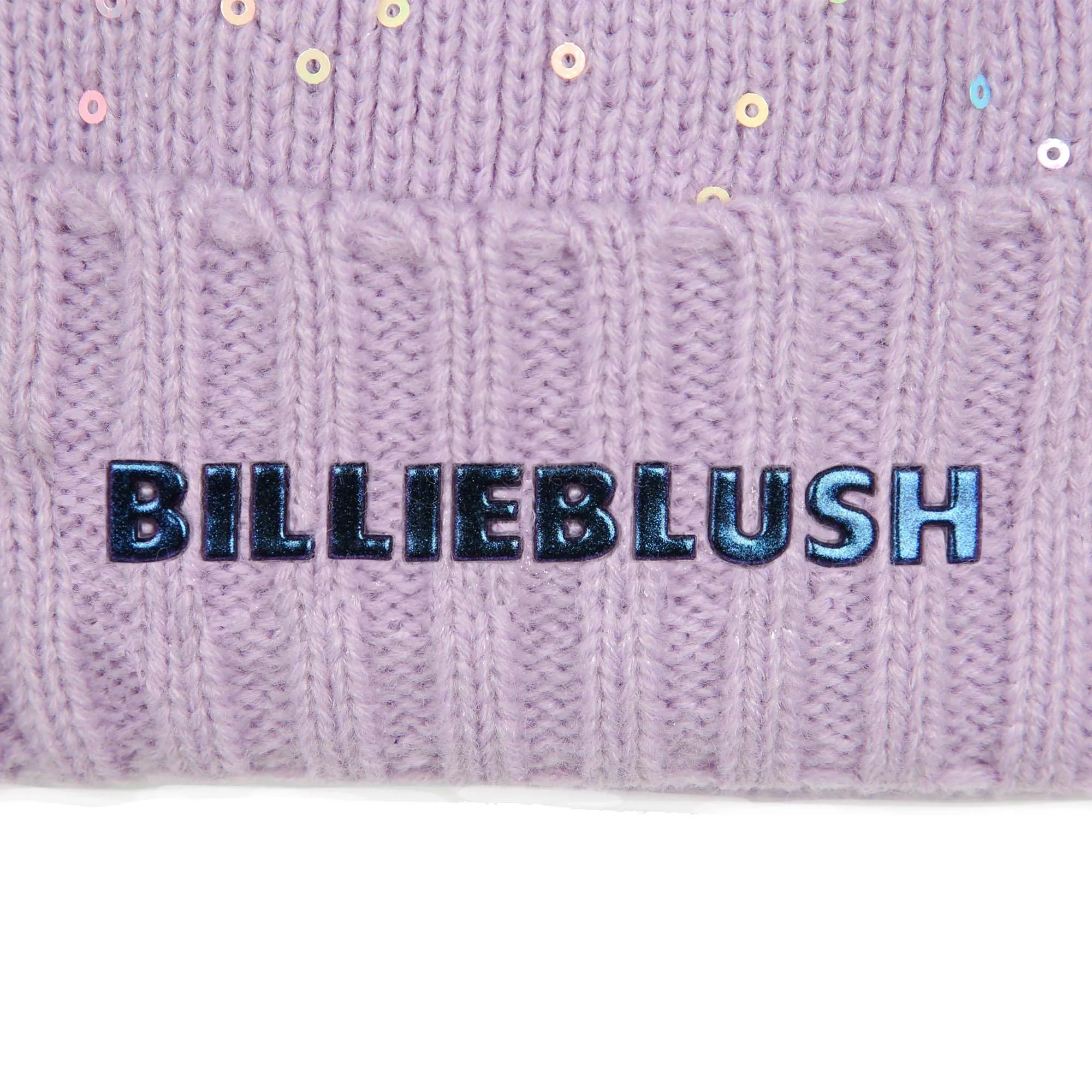 Pompom Beanie with Sequins | Lilac