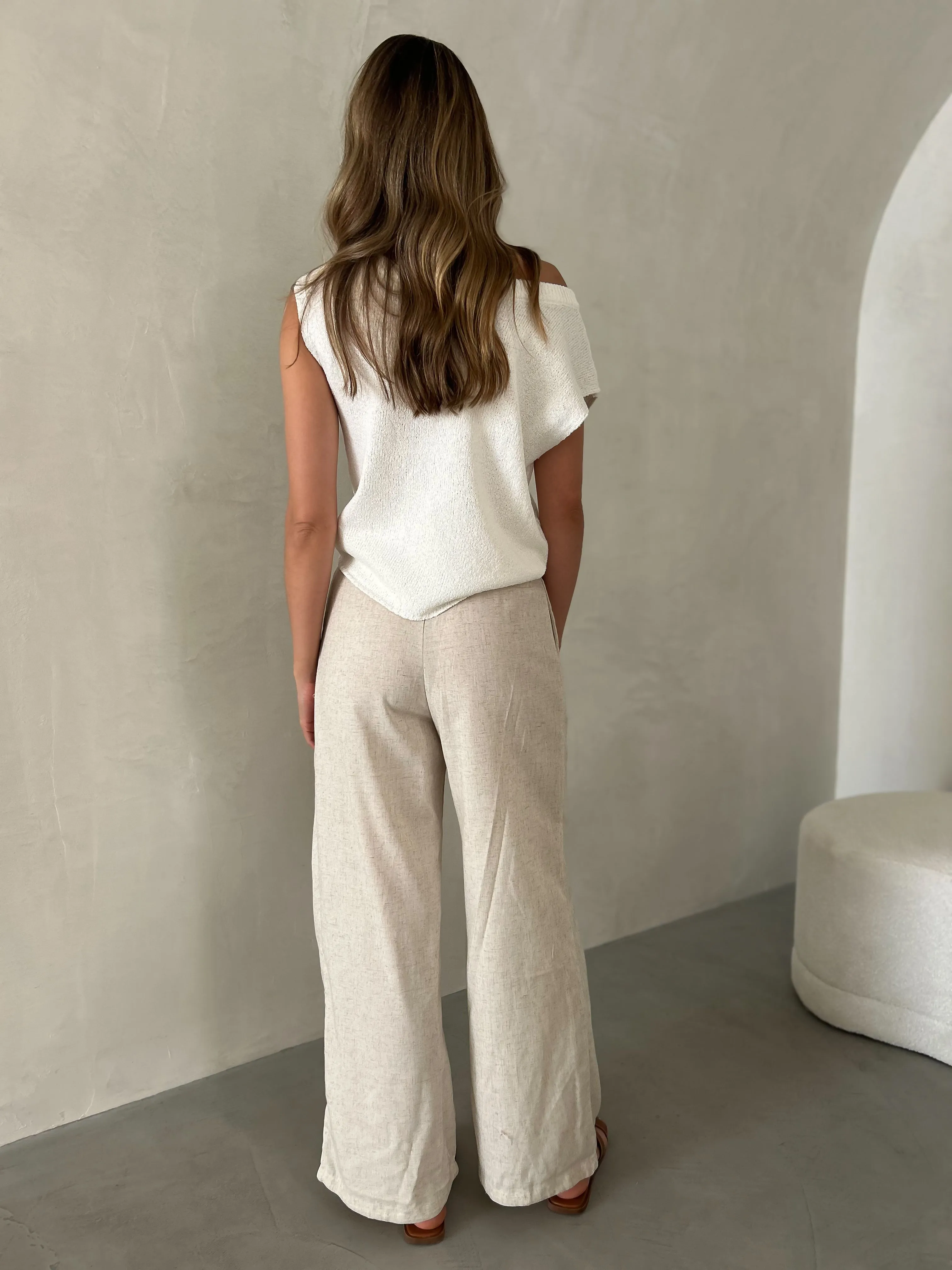 PORTIA Linen Pants - Natural