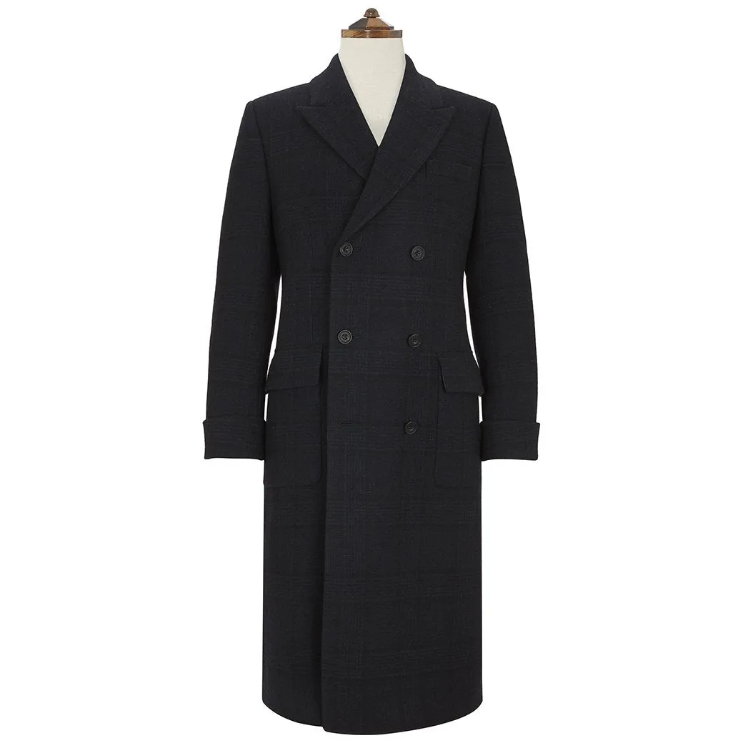 Portland Navy Tonal Check Coat