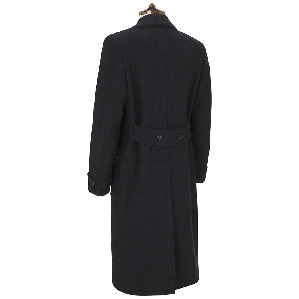 Portland Navy Tonal Check Coat