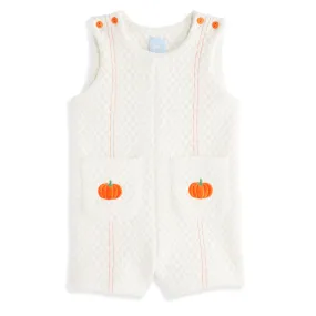 Quilted Pumpkin Romper-- Ivory w/ Pumpkins