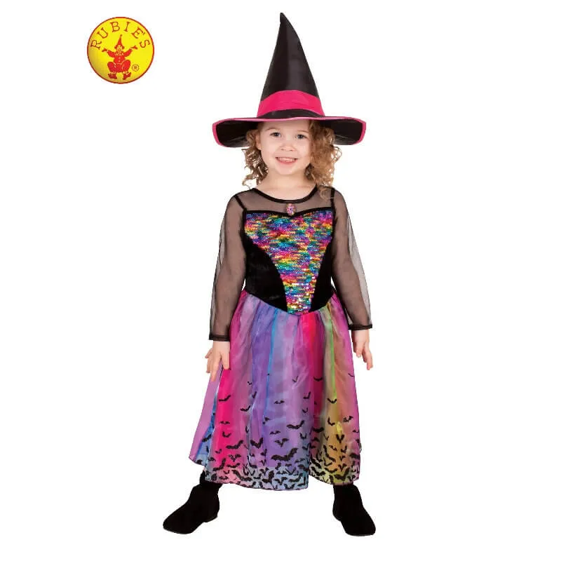 Rainbow Colour Magic Witch Deluxe Costume - Child