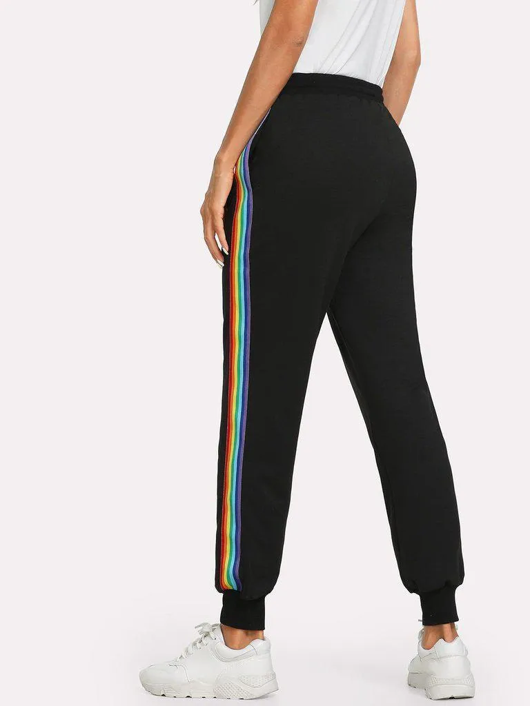 Rainbow Striped Side Sweatpants