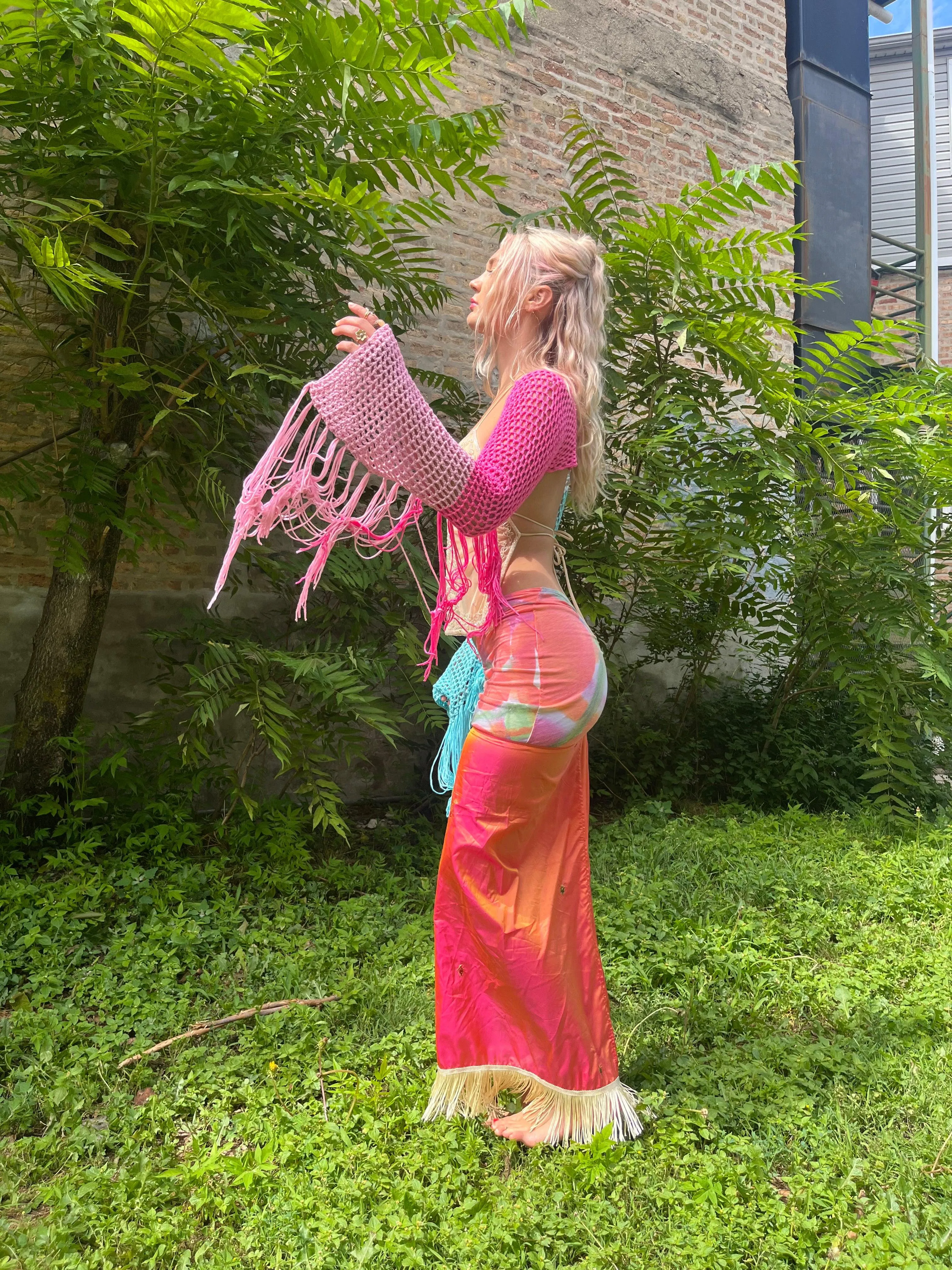 Reclaimed Strawberry Lemonade Maxi Skirt