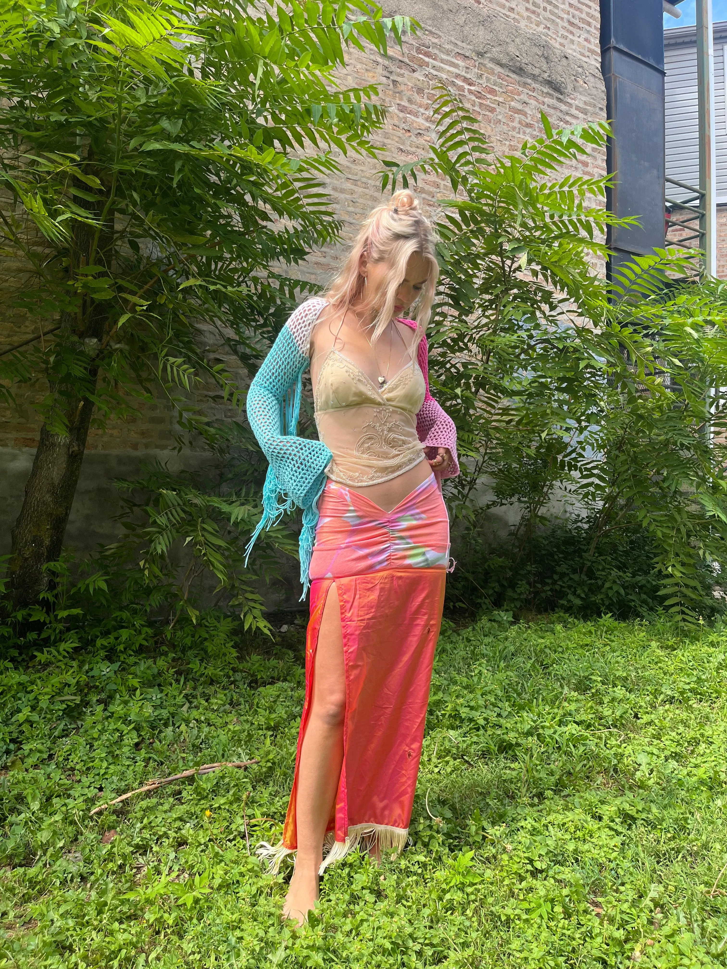 Reclaimed Strawberry Lemonade Maxi Skirt