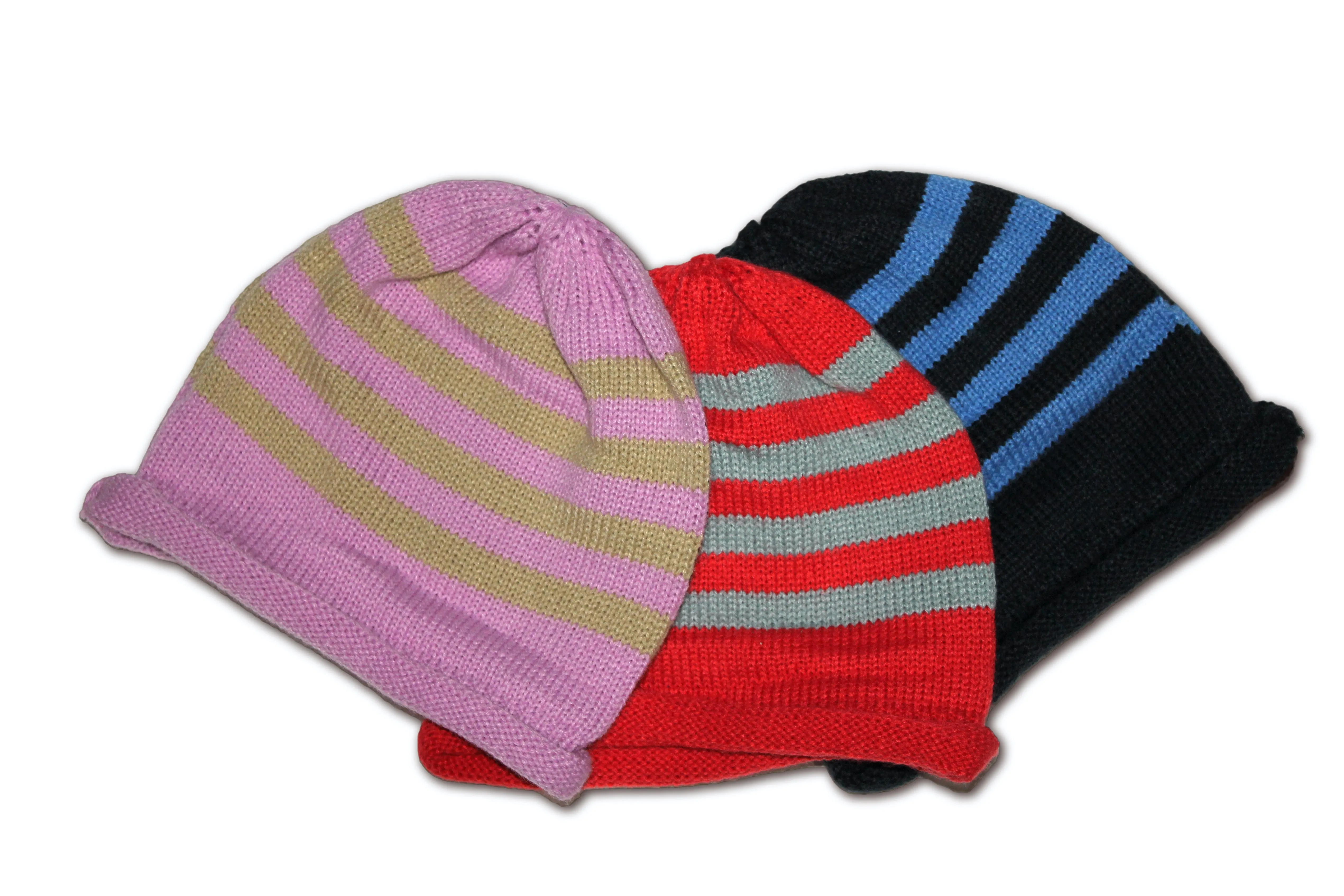 Rigon Petite Striped Beanie - Red/Grey