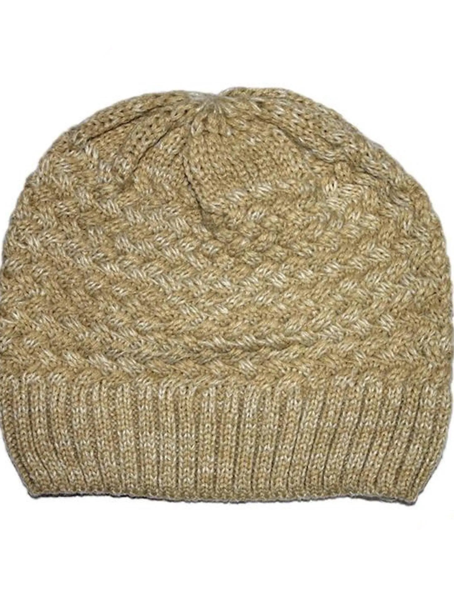 Rigon Salt and Pepper Unisex Knitted Beanie - Beige/White