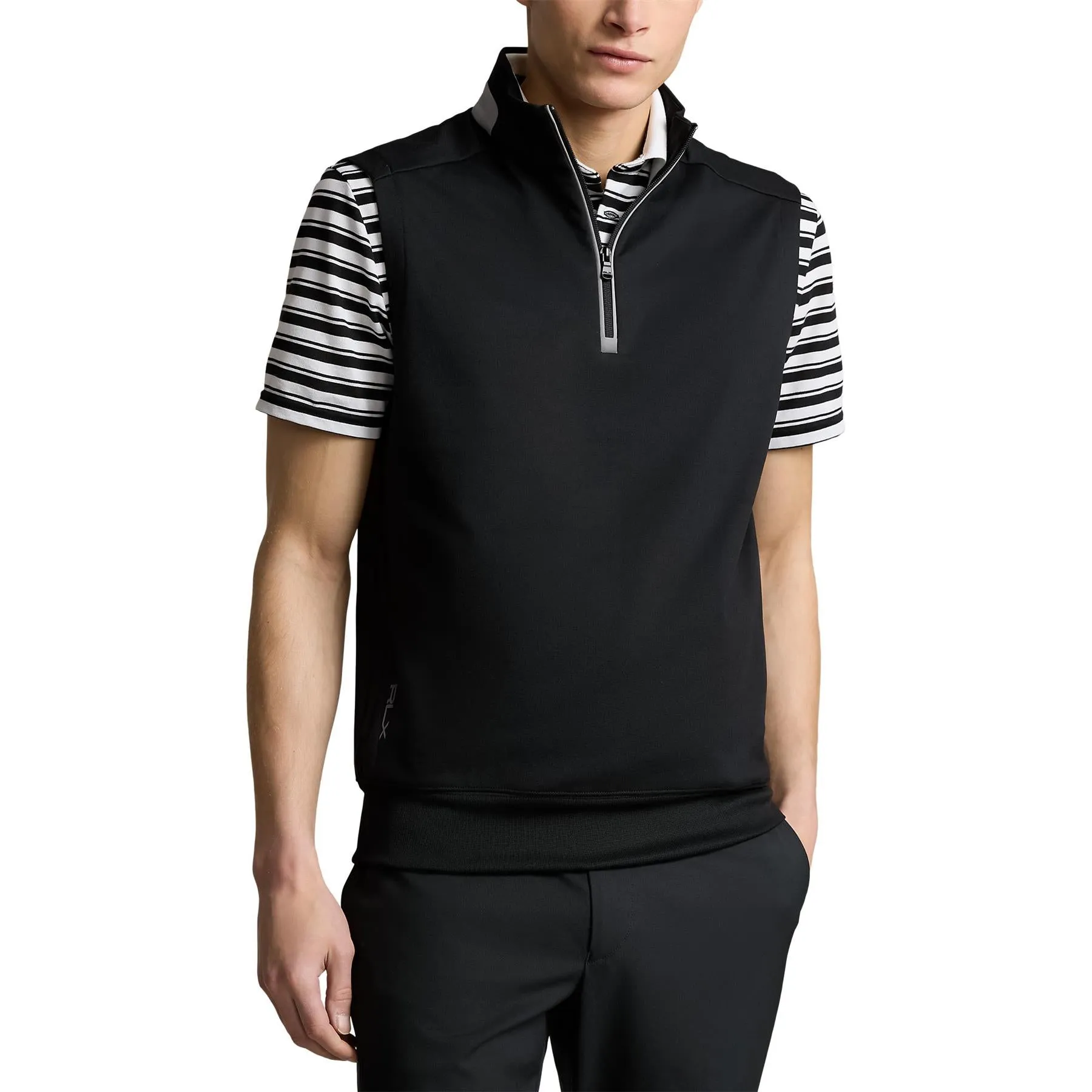 RLX Classic Fit Half Zip Stretch Jersey Gilet Black - AW24