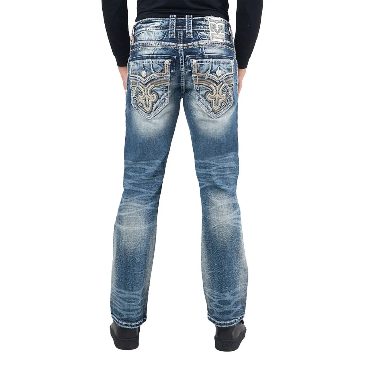 Rock Revival Men's Tad Boot Cut Straight Denim Jean