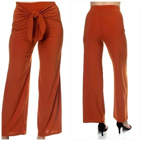 Rust Front Wrap Pants