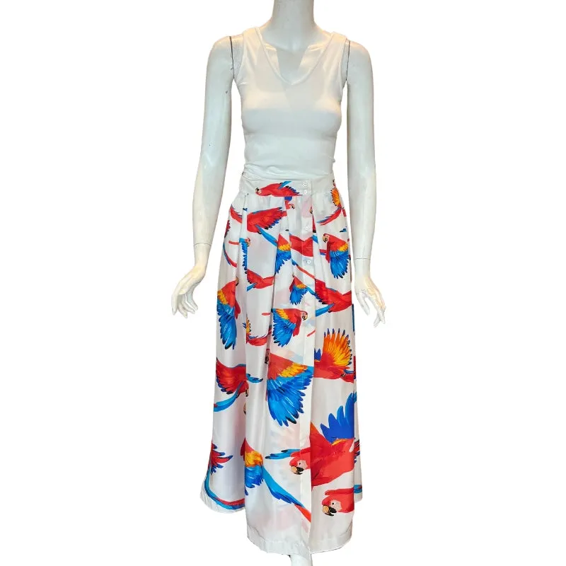 Sara Roka Parrot Printed Maxi Skirt