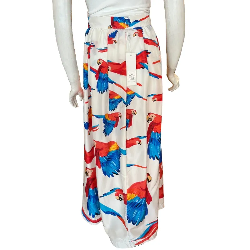 Sara Roka Parrot Printed Maxi Skirt