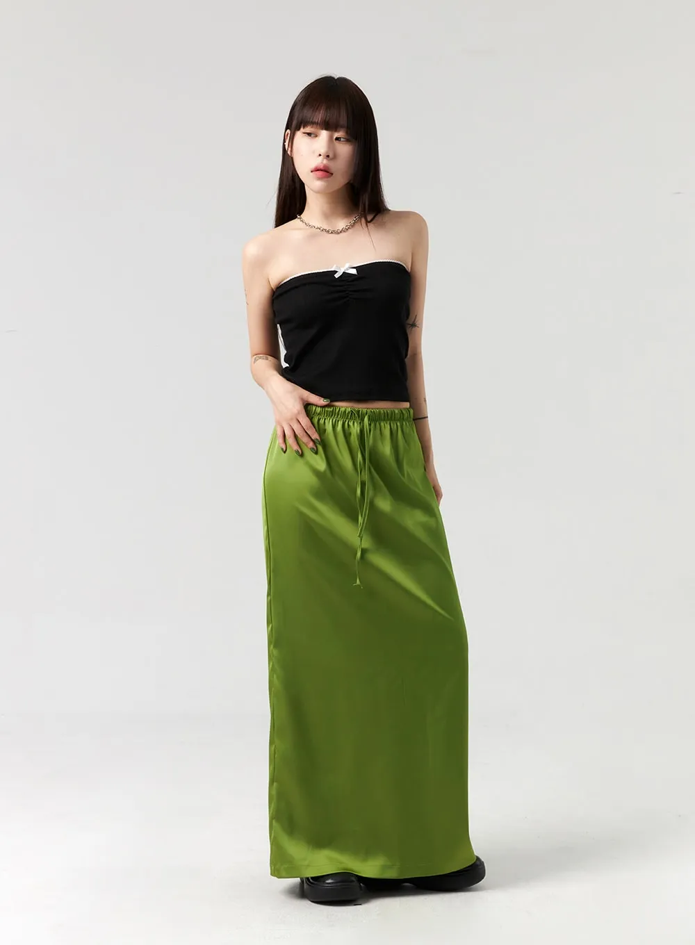 Satin Maxi Skirt CL328