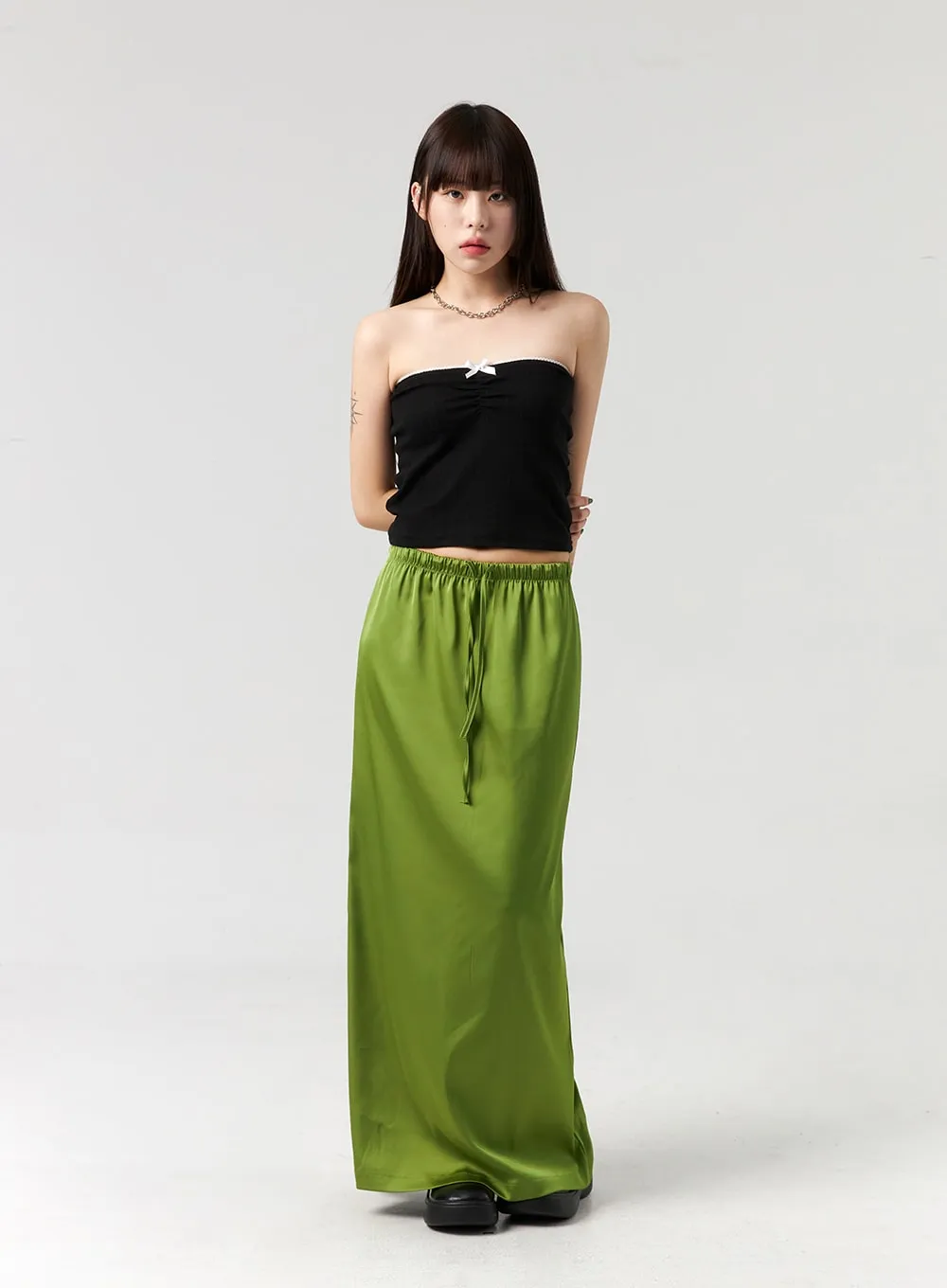 Satin Maxi Skirt CL328