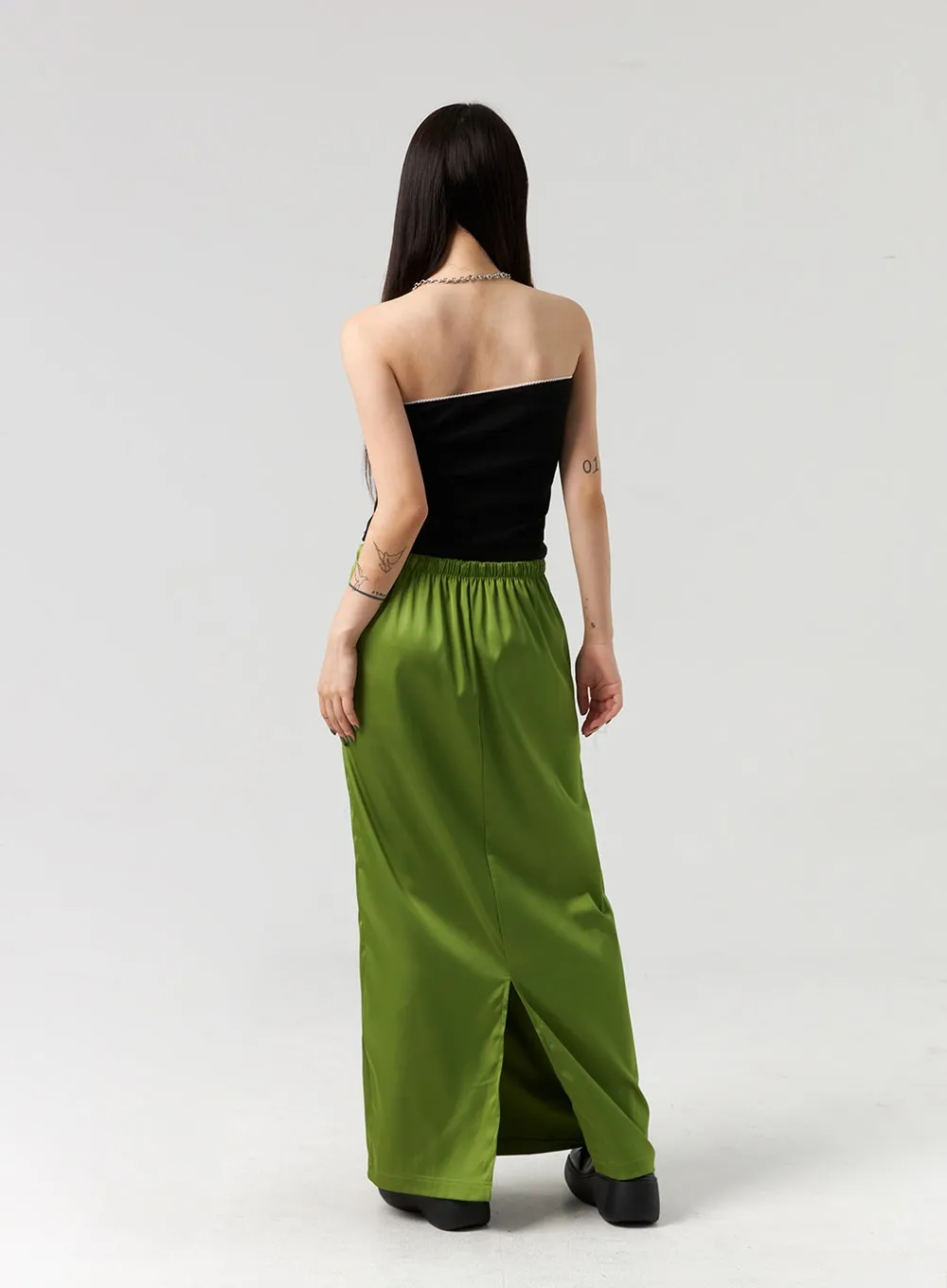 Satin Maxi Skirt CL328