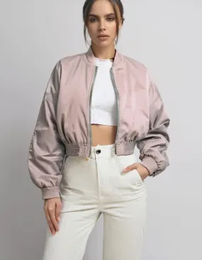 Satin Rose Bomber Jacket