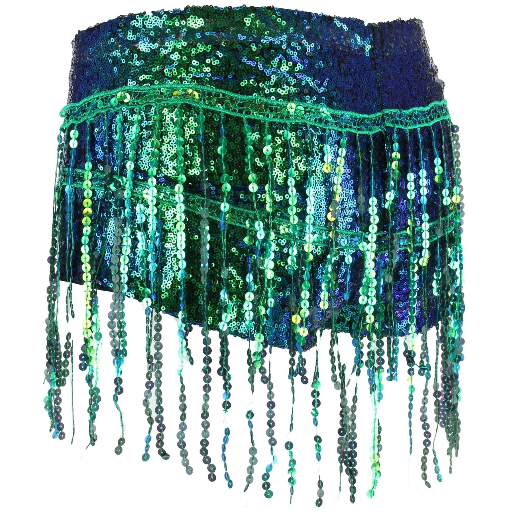 Sequin Tassel Hot Pants - Green