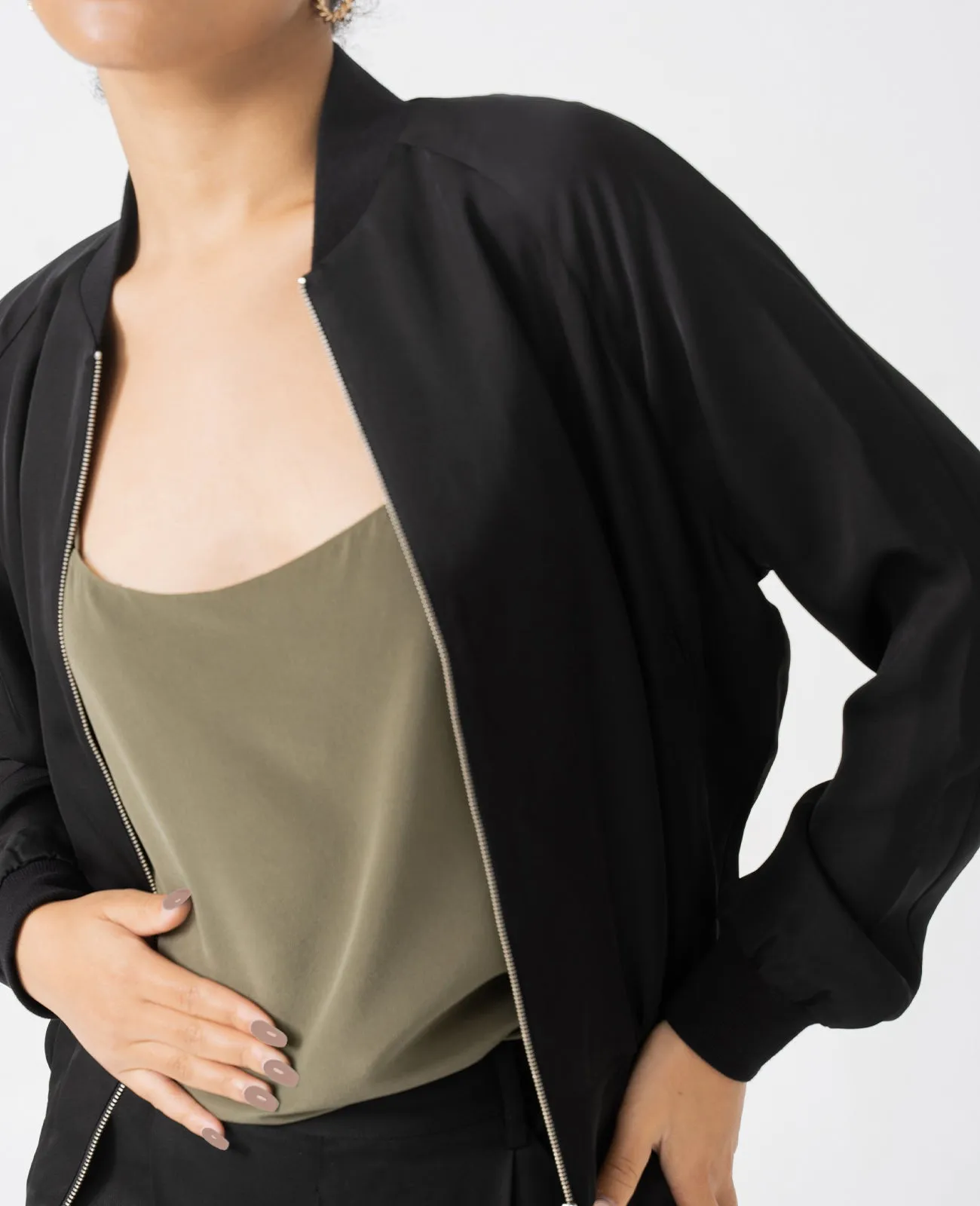 Silk Bomber Jacket