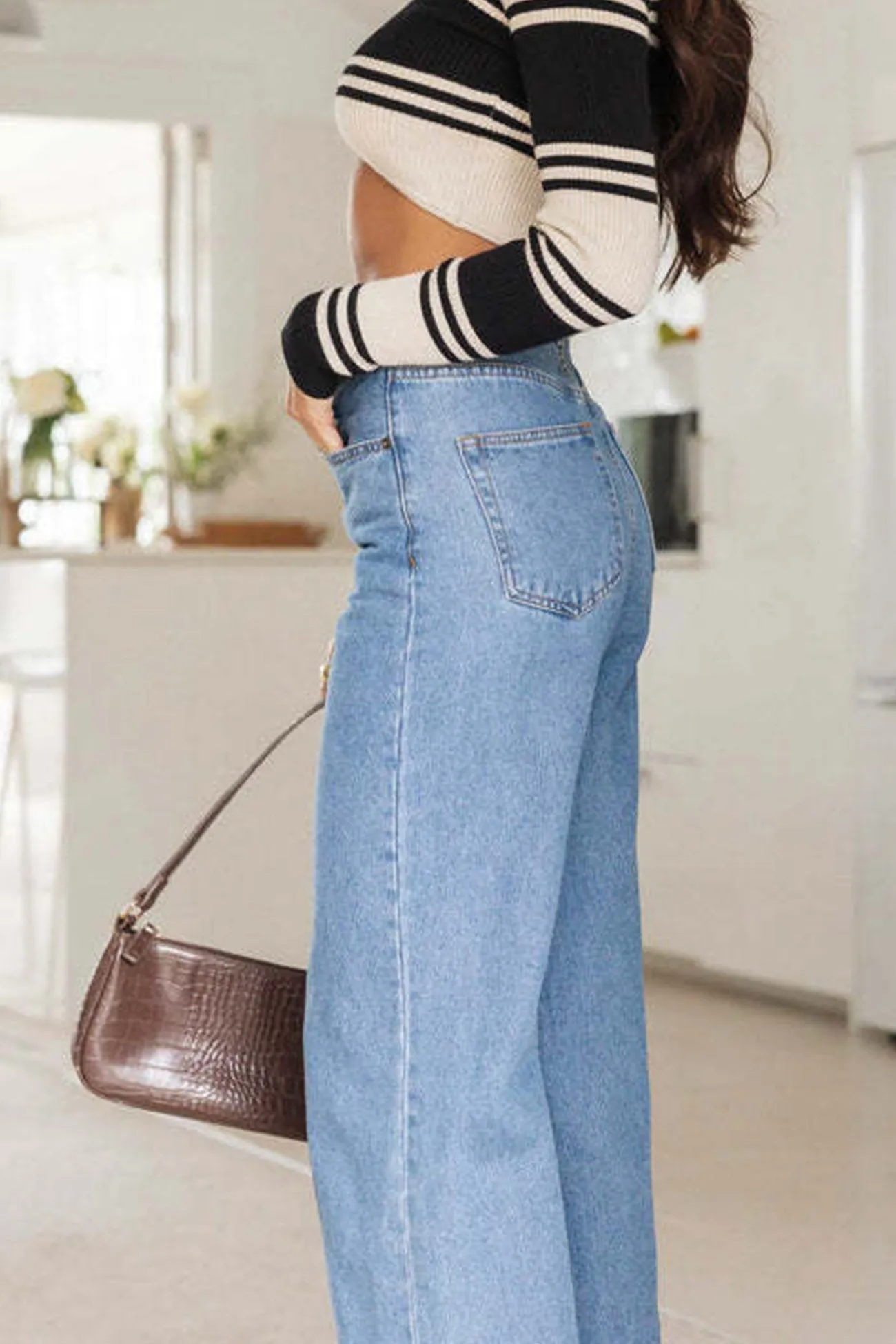 Straight Wide-leg High Rise Jeans