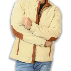 Suede Leather Jacket with Shawl-Collar