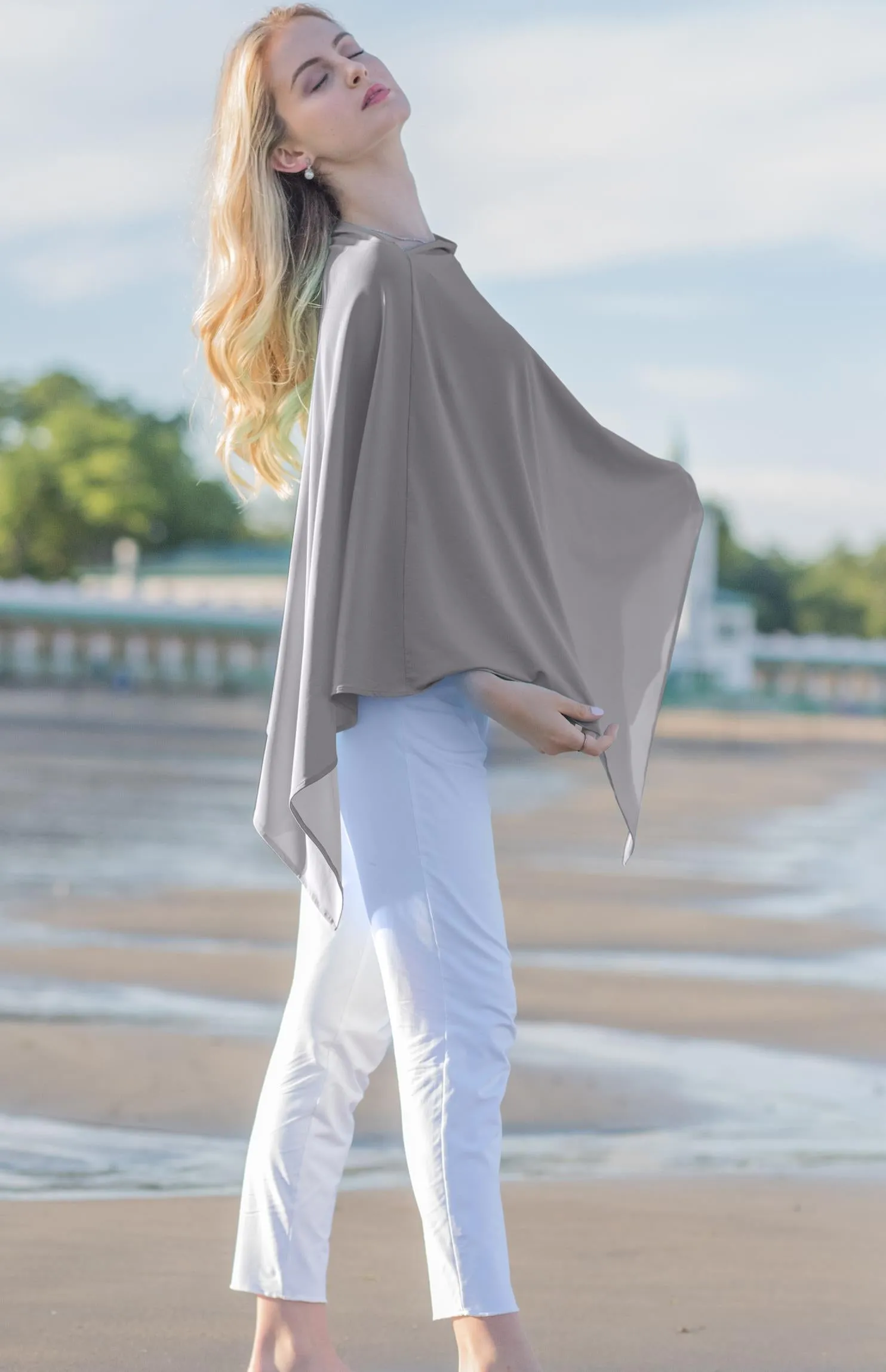 Sun Poncho -  Light Grey