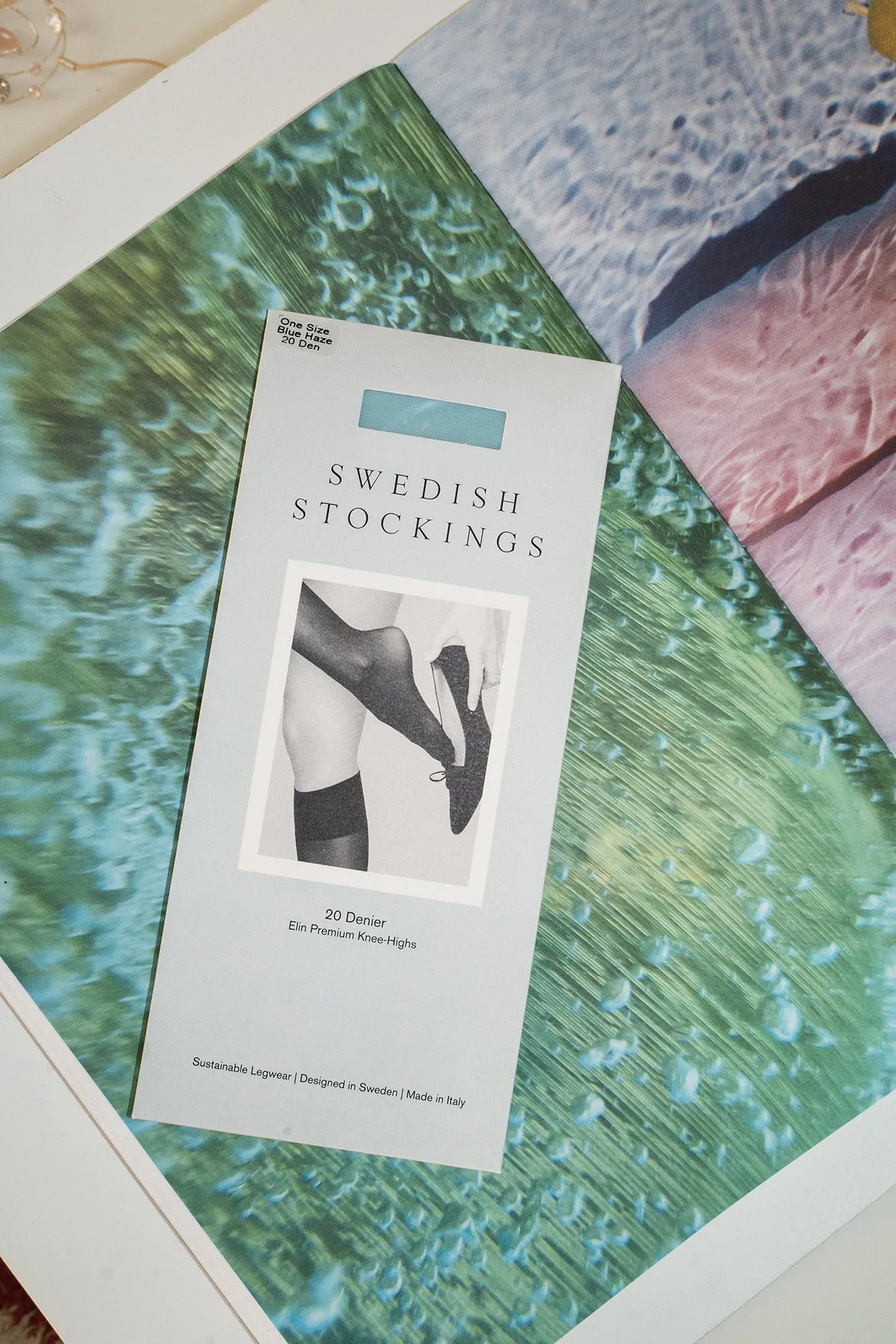 Swedish Stockings, Elin Premium Knee-Highs, Blue Haze