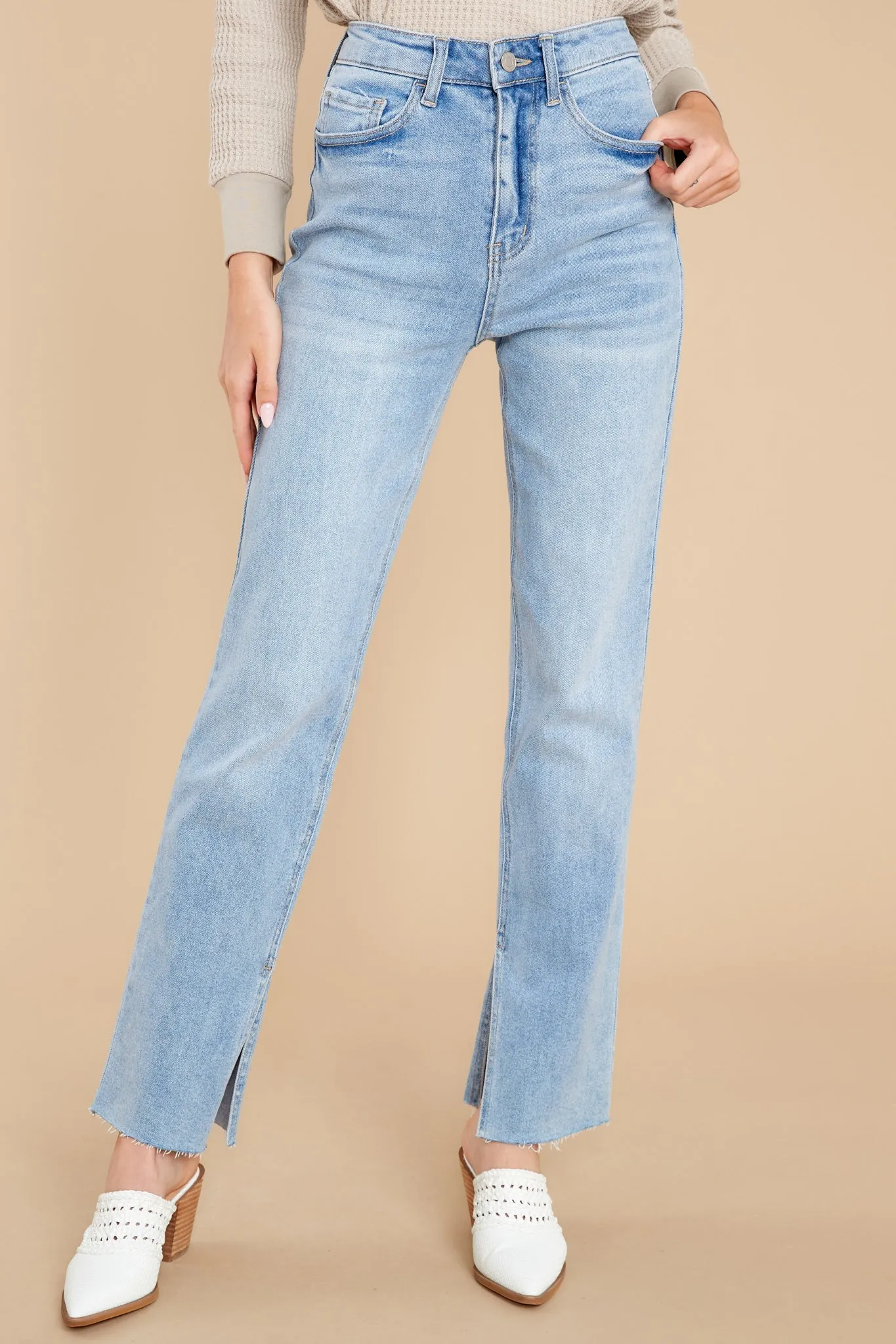 Sweet Affection Light Wash Straight Jeans