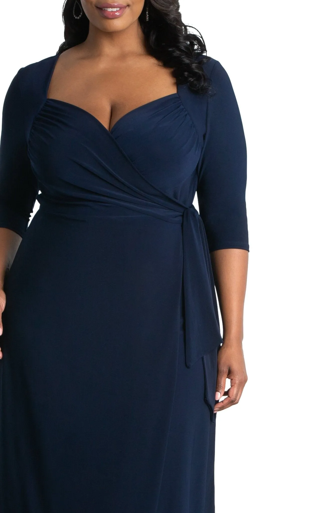 Sweetheart Knit Wrap Dress - Plus