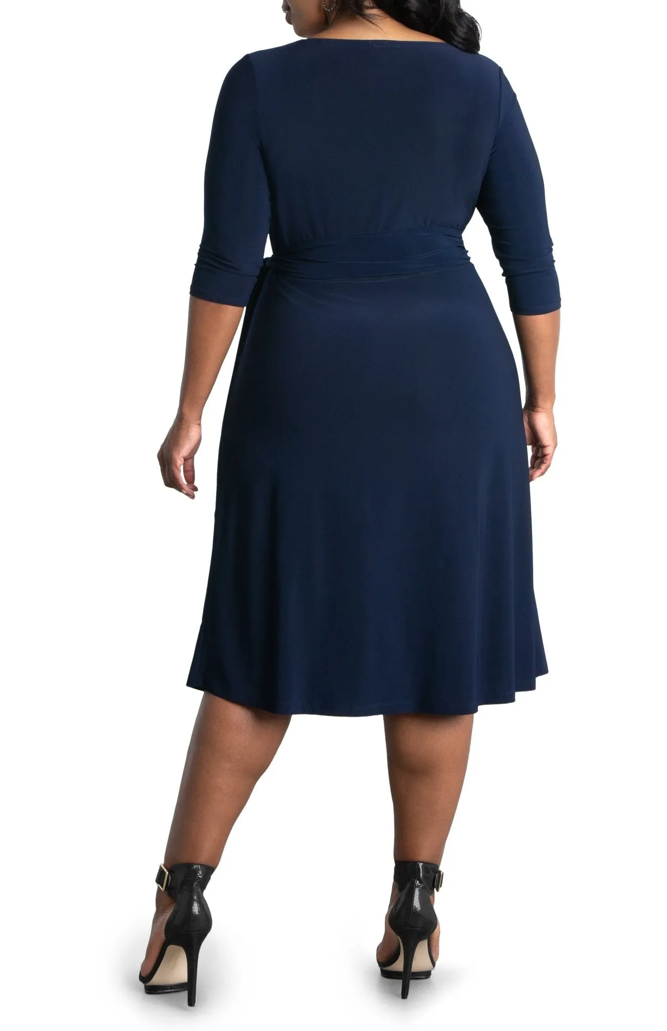 Sweetheart Knit Wrap Dress - Plus