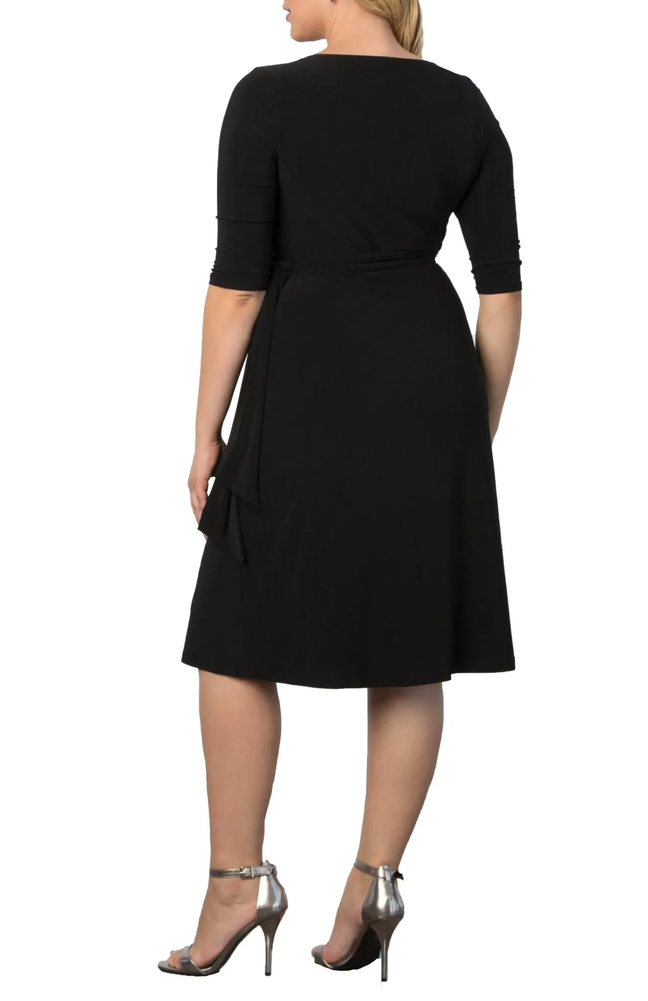 Sweetheart Knit Wrap Dress - Plus