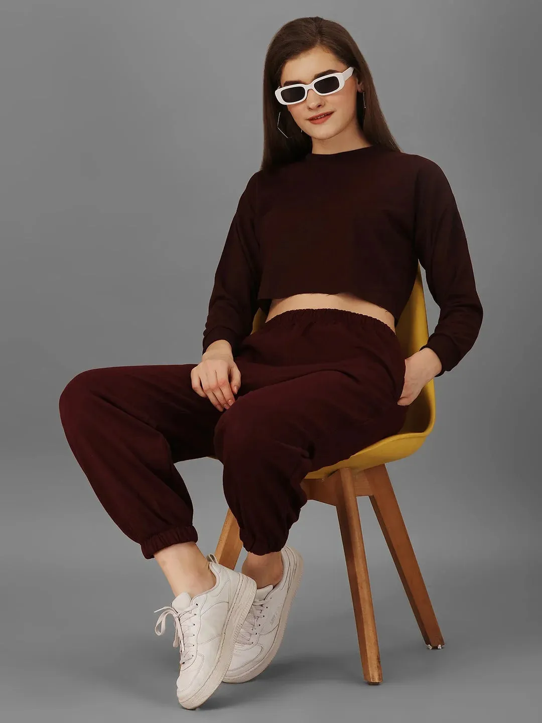 SXV Solid Burgundy Pull-On Fleece Joggers