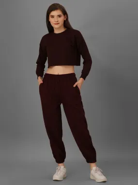 SXV Solid Burgundy Pull-On Fleece Joggers