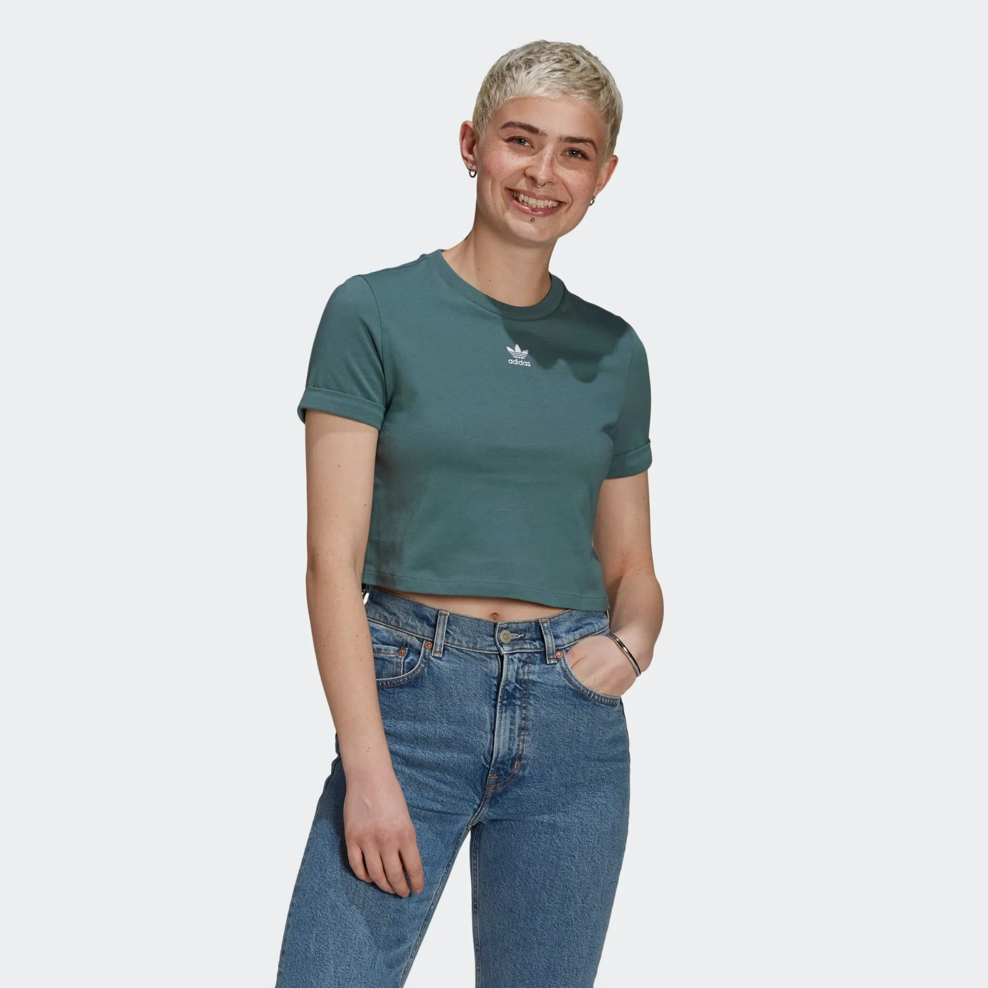 T-SHIRT ADICOLOR CLASSICS ROLL-UP SLEEVE CROP TOP