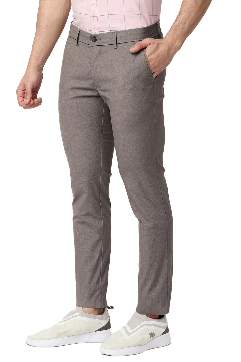 Tapered Fit Cotton Polyester Stretch Trousers