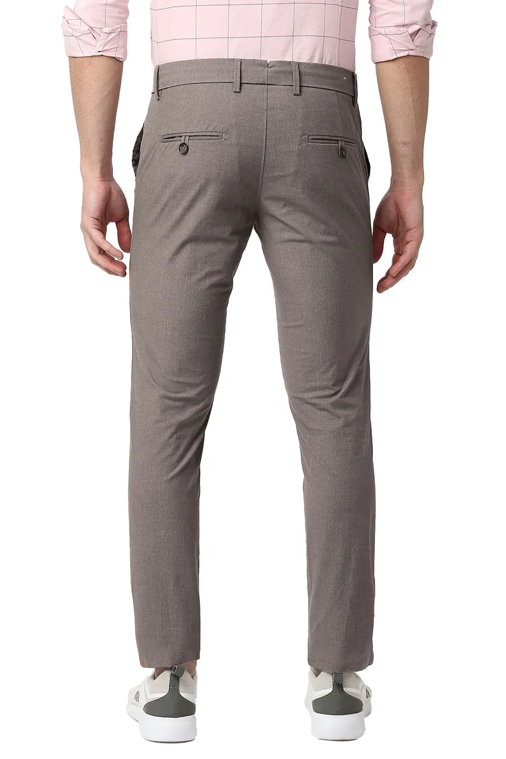 Tapered Fit Cotton Polyester Stretch Trousers