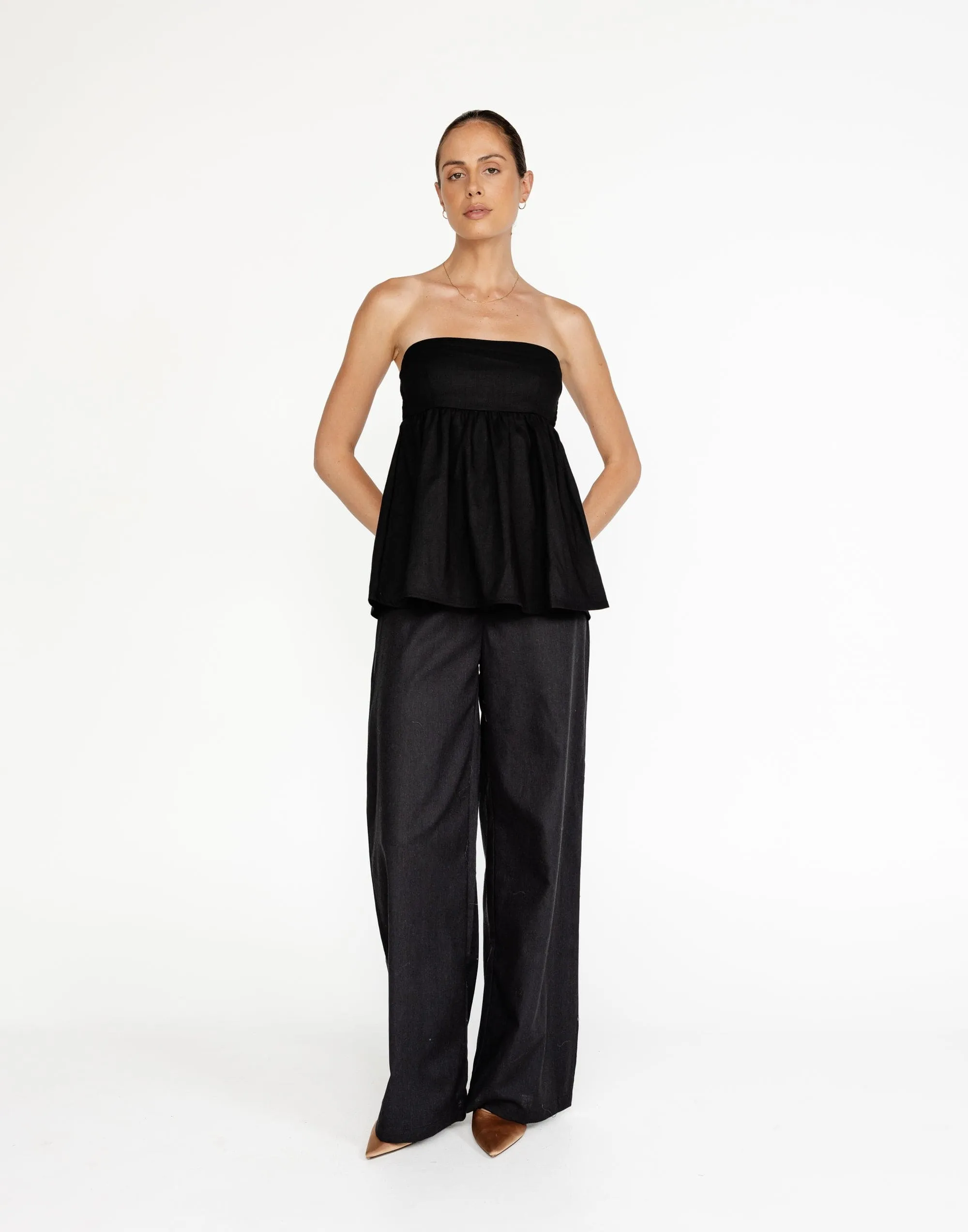 Tarsha Linen Pants (Black)