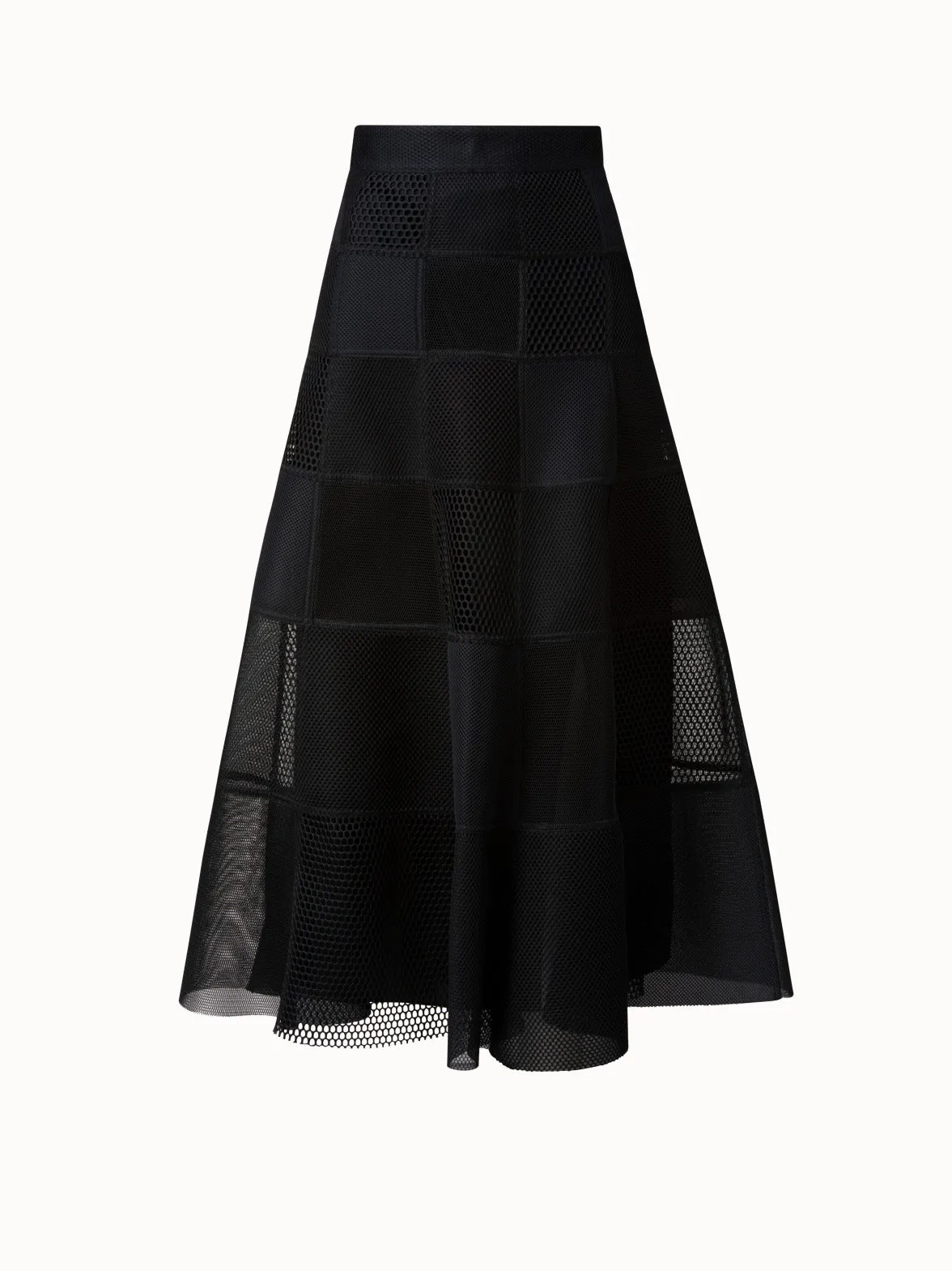 Techno Grid Patchwork Maxi Skirt